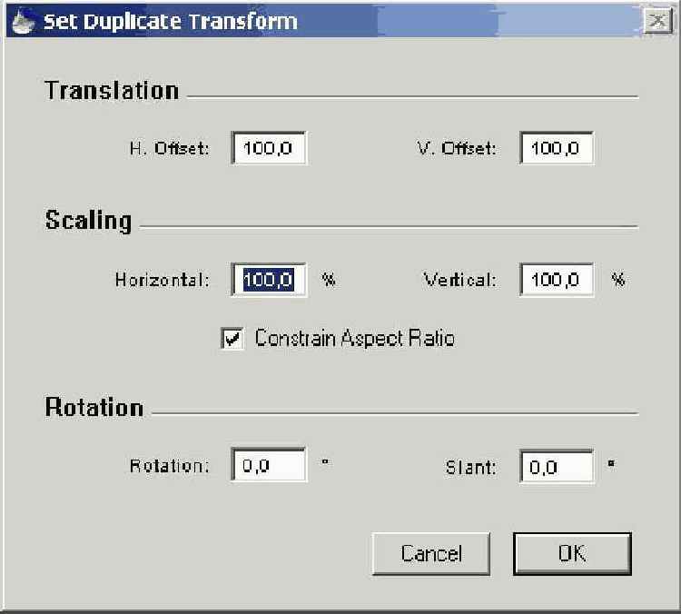   Set Duplicate Transform